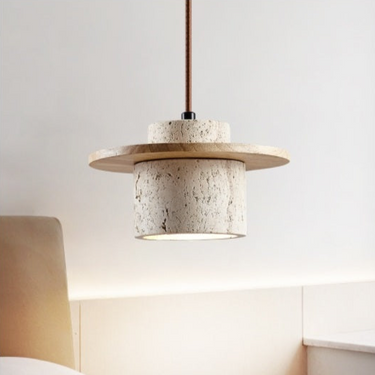 Lumière Temporelle En Travertin-Lampe Veilleuse